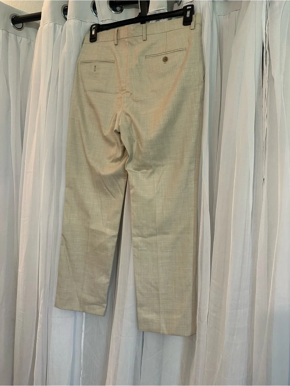 Express Men's Tailored Beige Dress Pants - Classic Slim Fit NWOT